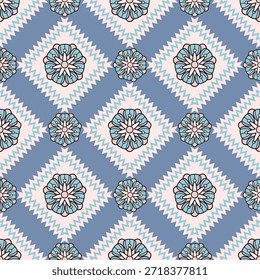 Colección de patrón floral sin fisuras con flores botánicas abstractas y Formas orgánicas. Diseño de repetición decorativo con una paleta de colores vintage moderna, conveniente para la materia textil, tela, Fondo de pantalla, papel de embalaje, diseño superficial, papelería, embalaje, y fondos digitales