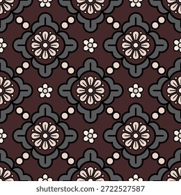 Colección de patrón floral sin fisuras con flores botánicas abstractas y Formas orgánicas. Diseño de repetición decorativo con una paleta de colores vintage moderna, conveniente para la materia textil, la tela, el Fondo de pantalla, el papel de embalaje, el diseño superficial, la papelería, el empaquetado, y los fondos digitales.