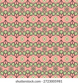 Nahtlose Blumenmuster-Kollektion mit abstrakten botanischen Blumen und organischen fließenden Formen. Dekoratives wiederkehrendes Design mit einer modernen Vintage-Farbpalette, geeignet für Textilien, Gewebe