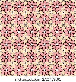 Colección de patrón floral sin fisuras con flores botánicas abstractas y Formas orgánicas. Diseño de repetición decorativo con una paleta de colores vintage moderna, conveniente para la materia textil, la tela, el Fondo de pantalla, el papel de embalaje, el diseño superficial, la papelería, el empaquetado, y los fondos digitales.
