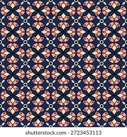 Colección de patrón floral sin fisuras con flores botánicas abstractas y Formas orgánicas. Diseño de repetición decorativo con una paleta de colores vintage moderna, conveniente para la materia textil, la tela, el Fondo de pantalla, el papel de embalaje, el diseño superficial, la papelería, el empaquetado, y los fondos digitales.
