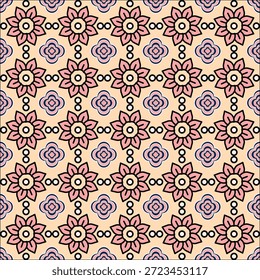 Nahtlose Blumenmuster-Kollektion mit abstrakten botanischen Blumen und organischen fließenden Formen. Dekoratives wiederkehrendes Design mit einer modernen Vintage-Farbpalette, geeignet für Textilien, Gewebe, Tapeten, Einwickelpapier, Oberflächendesign, Schreibwaren, Verpackungen und digitale Hintergründe.