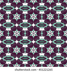 Seamless floral pattern. Color abstract patterns in Oriental style, Uzbekistan, India, Turkey. Template for decor.