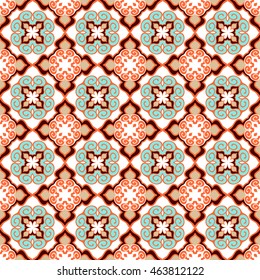 Seamless floral pattern. Color abstract ornaments in a classic style. Template for design.