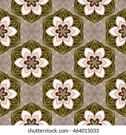 Seamless floral pattern. Color abstract patterns in Oriental style, Uzbekistan, India, Turkey. Template for decor.