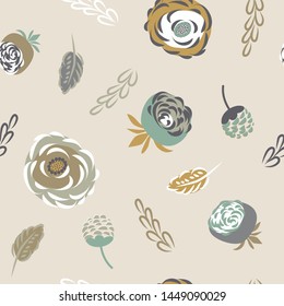 Seamless floral pattern. Color print.
