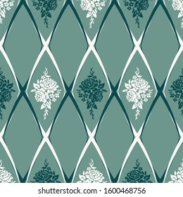 Seamless floral pattern. Color print.