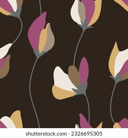 Seamless floral pattern. Color print.
