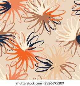 Seamless floral pattern. Color print.