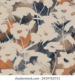 Seamless floral pattern. Color print.