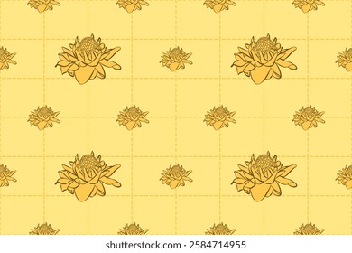 Seamless floral pattern. The color scheme emphasizes a warm and inviting aesthetic.