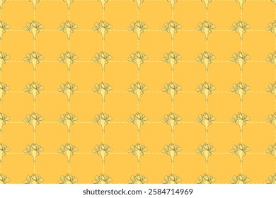 Seamless floral pattern. The color scheme emphasizes a warm and inviting aesthetic.