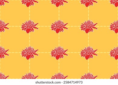 Seamless floral pattern. The color scheme emphasizes a warm and inviting aesthetic.