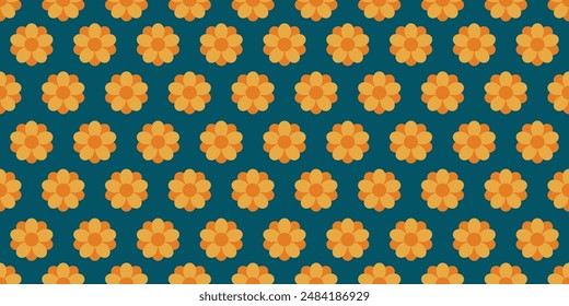 Nahtloses Blumenmuster in Farbe. Dies ist eine Vektorillustration sich wiederholender Blüten. Design für Dekoration, Bildschirmhintergrund, Hemden, Kleidung, Tischdecken, Decken, Verpackung, Texturen, Textilien