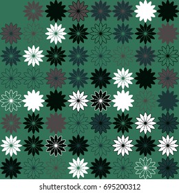 Seamless floral pattern with colored elements, vector abstract background