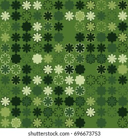 Seamless floral pattern with colored elements, vector abstract background