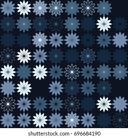 Seamless floral pattern with colored elements, vector abstract background