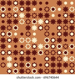 Seamless floral pattern with colored elements, vector abstract background