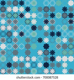 Seamless floral pattern with colored elements, vector abstract background