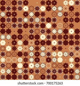 Seamless floral pattern with colored elements, vector abstract background