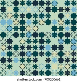 Seamless floral pattern with colored elements, vector abstract background
