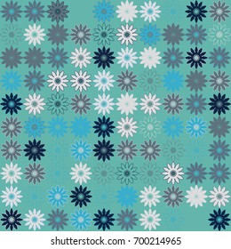 Seamless floral pattern with colored elements, vector abstract background