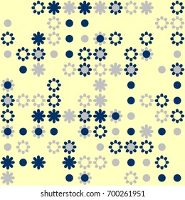 Seamless floral pattern with colored elements, vector abstract background