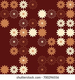 Seamless floral pattern with colored elements, vector abstract background