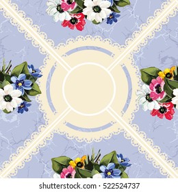 Patrón floral sin fisuras con flores de color Vector Ilustración EPS8