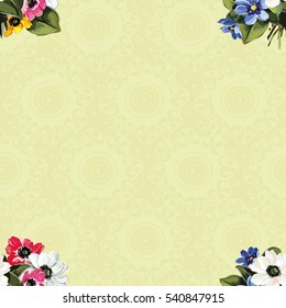 Seamless floral pattern with colored flowers Vector Illustration EPS8