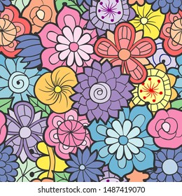 Seamless floral pattern. Colored image, vector
