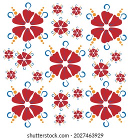 Seamless floral pattern with colorful abstract flowers. Vector illustration.