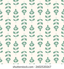 Seamless floral pattern. Colorful background in trendy minimalist style with herbal elements and gentle flowers.