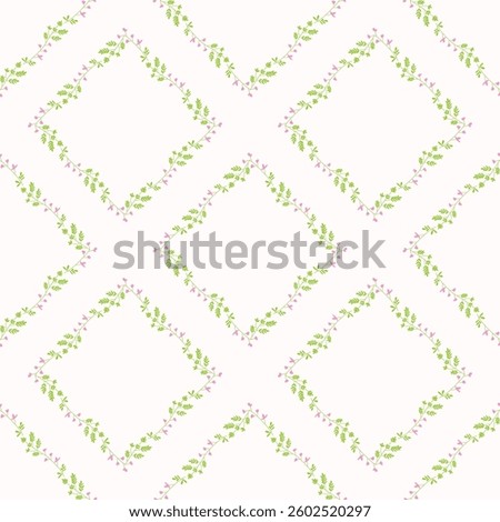 Seamless floral pattern. Colorful background in trendy minimalist style with herbal elements and gentle flowers.