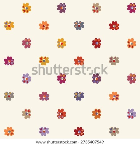 Seamless floral pattern with colorful blooming flowers on dark background, perfect for fabric, wallpaper, wrapping paper, and digital design projects.