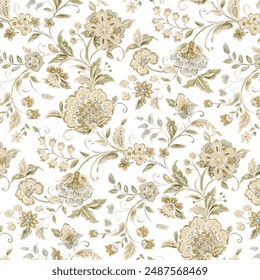 Seamless floral pattern colorful design art work.