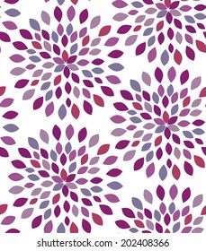 Seamless floral pattern with colorful flowers, vector illustration