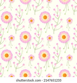 patrón floral sin fisuras con flores coloridas y hojas sobre el fondo.