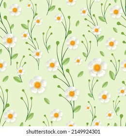 seamless floral pattern with colorful flowers and leaves on  background.