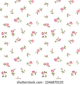 Seamless floral pattern. Colorful flowers on white background. Elegant template for fashion prints.  Vector illustration. 