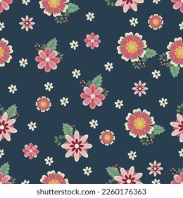 Seamless floral pattern. Colorful flowers. Vector illustration design