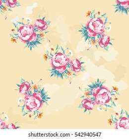 Seamless floral pattern with colorful peony Vector Illustration EPS8
