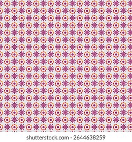 Seamless Floral Pattern – Colorful Retro Daisy and Flower Repeat Design in Pink, Red, and Orange