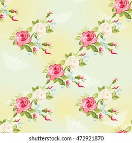 Seamless floral pattern with colorful roses Vector Illustration EPS8