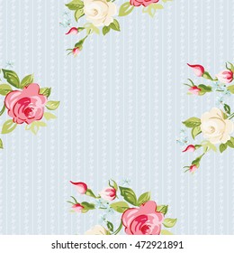 Seamless floral pattern with colorful roses Vector Illustration EPS8