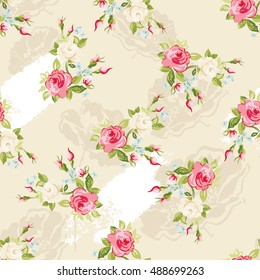 Seamless floral pattern with colorful roses Vector Illustration EPS8
