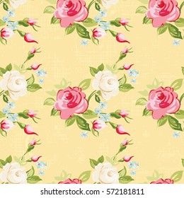 Seamless floral pattern with colorful roses Vector Illustration EPS8