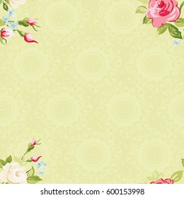 Seamless floral pattern with colorful roses Vector Illustration EPS8