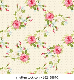 Seamless floral pattern with colorful roses Vector Illustration EPS8
