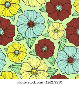 Seamless floral pattern. Colorful vector illustration